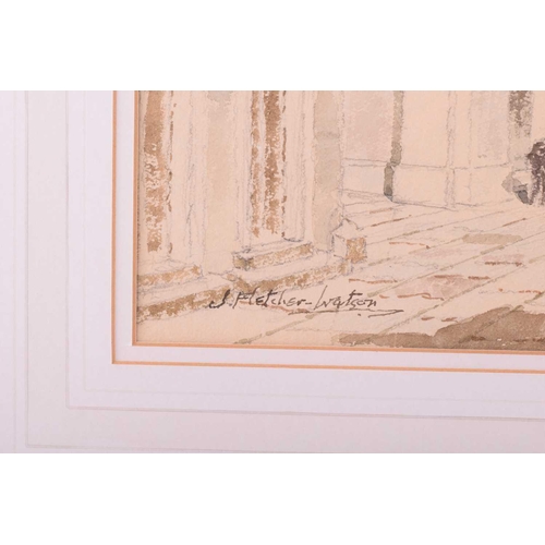 40 - † James Fletcher-Watson R.I., R.B.A, (1913-2004), Arezzo, Tuscany, signed, watercolour, artist's lab... 