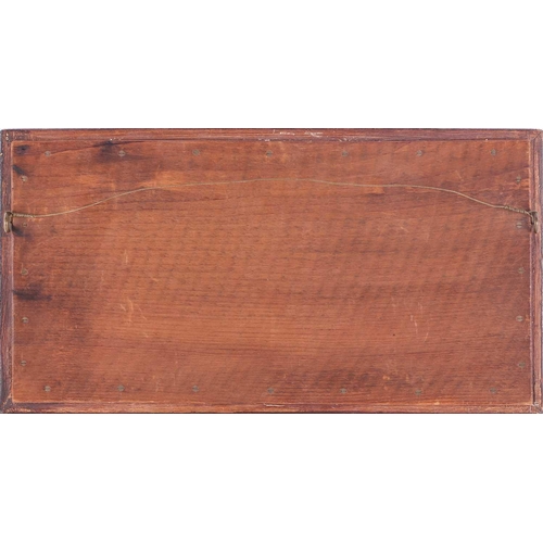 41 - Adolphus Knell (1805 - 1875) Boats and figures at low tide, signed, oil on panel, 12 x 29.5 cm, fram... 