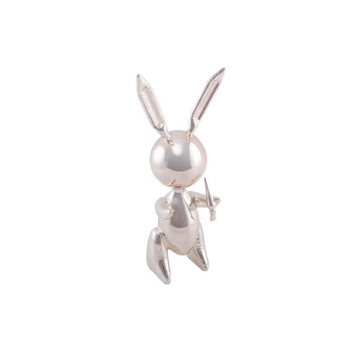 44 - 'Silver Rabbit', 2017 numbered 499/500, zinc alloy sculpture, 28 cm high, published by Editions Stud... 