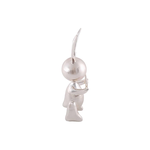 44 - 'Silver Rabbit', 2017 numbered 499/500, zinc alloy sculpture, 28 cm high, published by Editions Stud... 