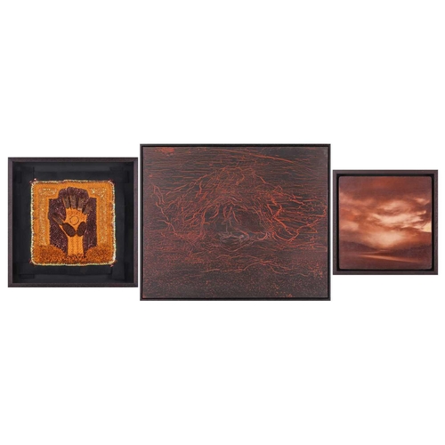 47 - † Ilda David (b.1955) Portuguese, Untitled (2022), unsigned, mixed media on canvas, 50 x 61 cm, fram... 