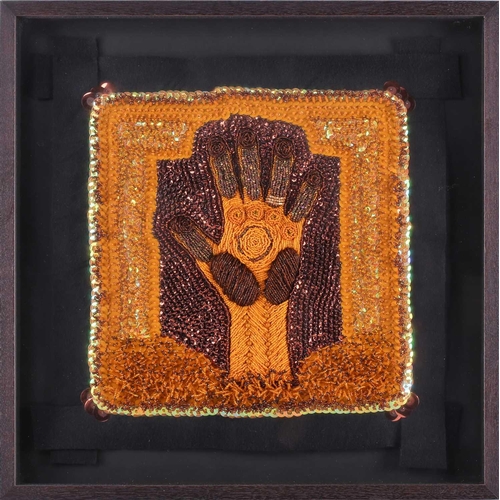 47 - † Ilda David (b.1955) Portuguese, Untitled (2022), unsigned, mixed media on canvas, 50 x 61 cm, fram... 