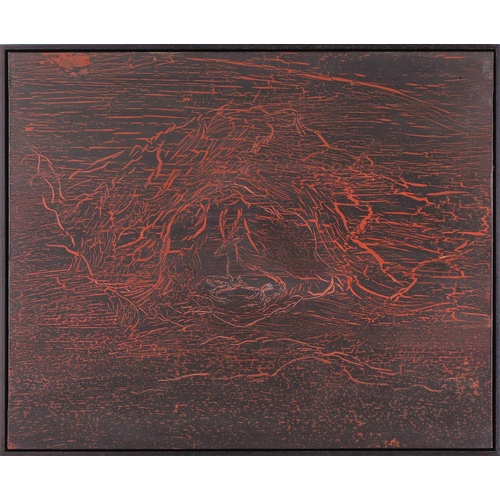 47 - † Ilda David (b.1955) Portuguese, Untitled (2022), unsigned, mixed media on canvas, 50 x 61 cm, fram... 