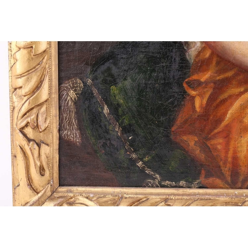 5 - 18th-Century British School, Boy in Classical robes holding a nest and a dead bird, unsigned, oil on... 