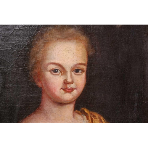 5 - 18th-Century British School, Boy in Classical robes holding a nest and a dead bird, unsigned, oil on... 