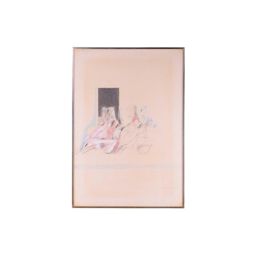 50 - † Bryan Organ, Study for Sunbathers, signed and dated Bryan Organ 1968, pencil and crayon, 82cm x 56... 