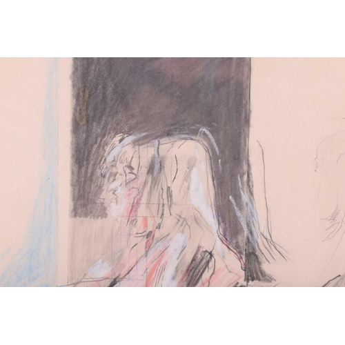 50 - † Bryan Organ, Study for Sunbathers, signed and dated Bryan Organ 1968, pencil and crayon, 82cm x 56... 