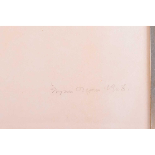 50 - † Bryan Organ, Study for Sunbathers, signed and dated Bryan Organ 1968, pencil and crayon, 82cm x 56... 