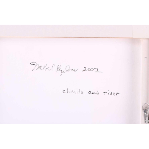 51 - Isabel Bigelow (b.1966) American, Clouds and river, signed and dated 2002 verso, oil on panel, 38.5 ... 