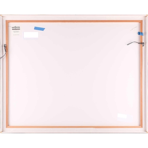 52 - Tom Slaughter (1955 - 2014) American, Still Life of a fruit bowl with green background, signed and d... 