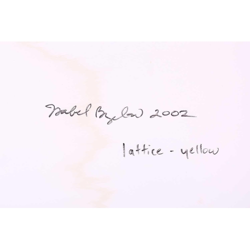 53 - Isabel Bigelow (b. 1966) American, 'Lattice - Yellow', signed and dated 2002 verso, oil on panel, 56... 