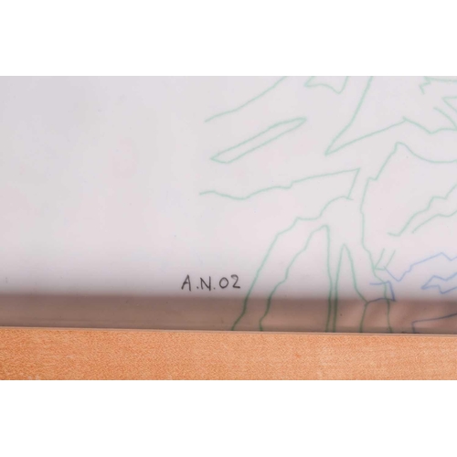 56 - † Angela Nordenstedt (b.1963) Spanish, 'Untitled', 2002, initialled and dated, pencil on polyester, ... 