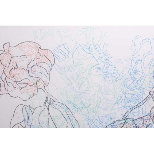 56 - † Angela Nordenstedt (b.1963) Spanish, 'Untitled', 2002, initialled and dated, pencil on polyester, ... 