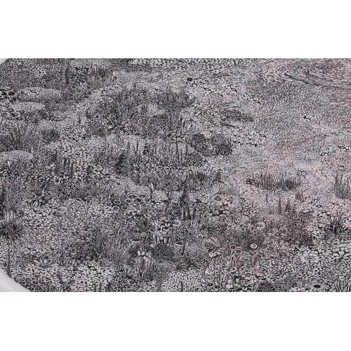 59 - Dean Byington (b.1958) American, 'Solaris' (2003), unsigned, paper collage, 30 x 14.5 cm (oval), fra... 