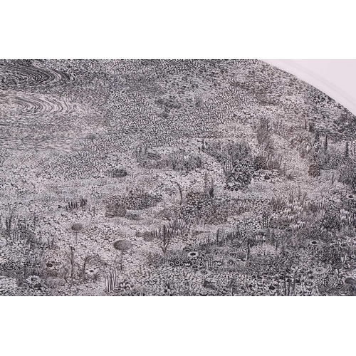 59 - Dean Byington (b.1958) American, 'Solaris' (2003), unsigned, paper collage, 30 x 14.5 cm (oval), fra... 