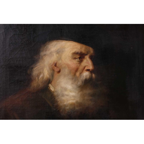 8 - F. Giovani (19th-Century) Italian, Portrait of an elderly scholar holding a book, signed, oil on can... 