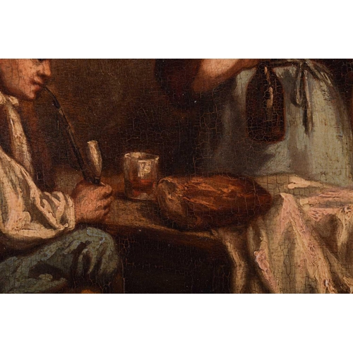 9 - 19th century Continental school, figures in an interior scene, oil on panel, 26.5 cm x 29 cm, in a g... 
