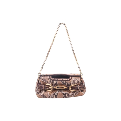 Jimmy Choo a two-way shoulder bag in beige snakeskin leather