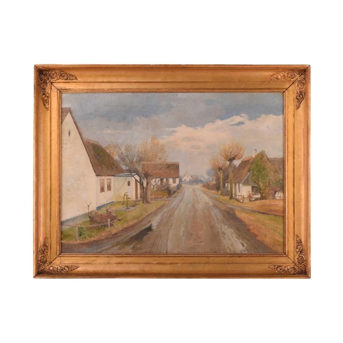 11 - Theodore B. Dahl (1886 - 1971), Village Lane, signed, oil on canvas, 51 x 70 cm, framed 66 x 85 cm