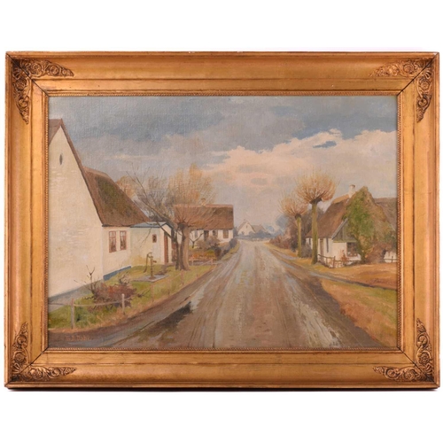 11 - Theodore B. Dahl (1886 - 1971), Village Lane, signed, oil on canvas, 51 x 70 cm, framed 66 x 85 cm