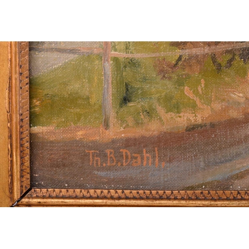 11 - Theodore B. Dahl (1886 - 1971), Village Lane, signed, oil on canvas, 51 x 70 cm, framed 66 x 85 cm