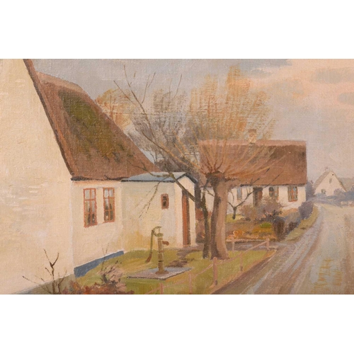 11 - Theodore B. Dahl (1886 - 1971), Village Lane, signed, oil on canvas, 51 x 70 cm, framed 66 x 85 cm