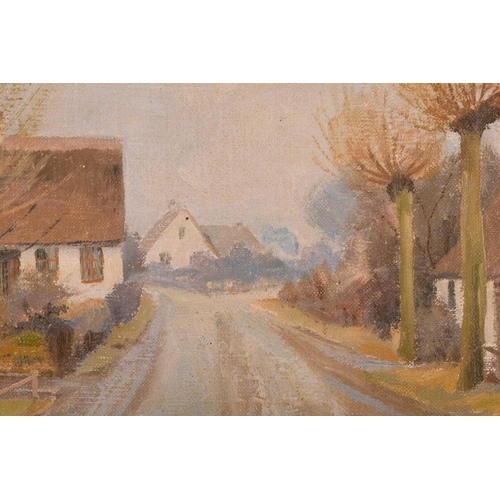 11 - Theodore B. Dahl (1886 - 1971), Village Lane, signed, oil on canvas, 51 x 70 cm, framed 66 x 85 cm