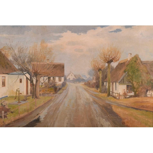 11 - Theodore B. Dahl (1886 - 1971), Village Lane, signed, oil on canvas, 51 x 70 cm, framed 66 x 85 cm