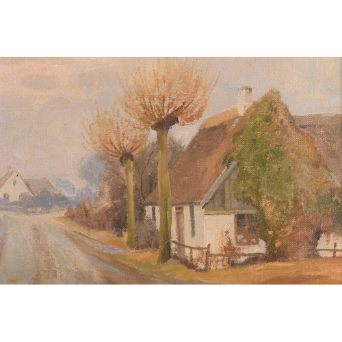 11 - Theodore B. Dahl (1886 - 1971), Village Lane, signed, oil on canvas, 51 x 70 cm, framed 66 x 85 cm