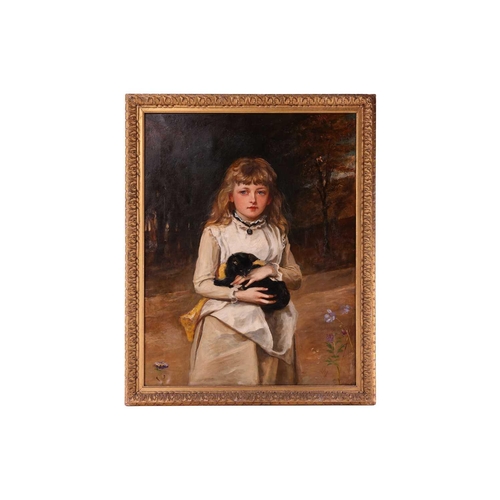 14 - Henry II Weigall (1829-1925), Portrait of the artist's daughter Rachel with a kitten, monogrammed HW... 