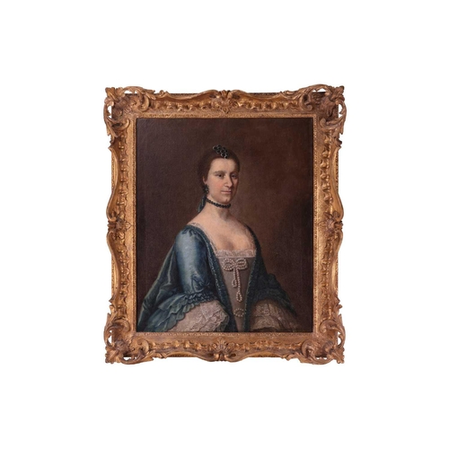 2 - British School (18th century), Portrait of a Lady from the Eyre family, unsigned, oil on canvas, 76 ... 