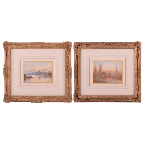 21 - Frederick E.J. Goff (1855 -1931), Marlow on Thames and Norwich - a pair, signed, watercolours, 11 x ... 