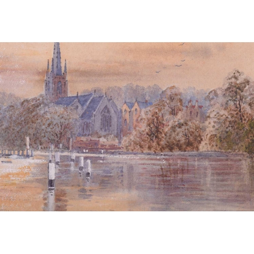 21 - Frederick E.J. Goff (1855 -1931), Marlow on Thames and Norwich - a pair, signed, watercolours, 11 x ... 