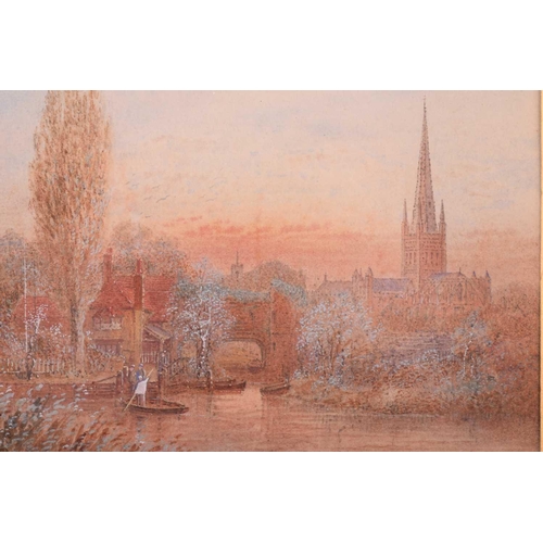 21 - Frederick E.J. Goff (1855 -1931), Marlow on Thames and Norwich - a pair, signed, watercolours, 11 x ... 