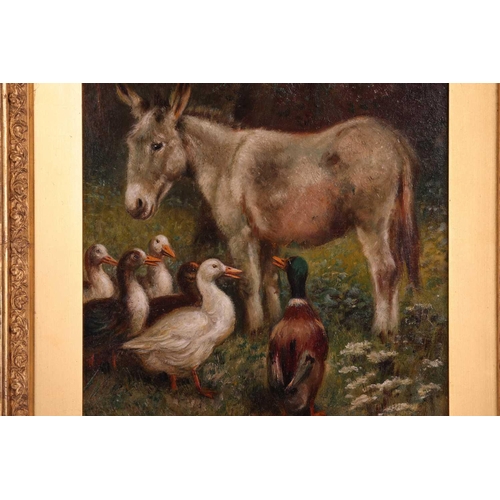 27 - Herbert William Weekes (fl. 1856 - 1904), Old Companions, signed, oil on board, 30 x 29.5 cm, in an ... 