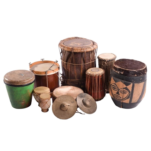 317 - A group of eight assorted hand-drums, from the collection of Vivian Stanshall, founding member of th... 