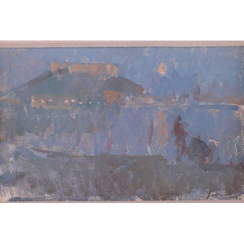 32 - † Martin Yeoman (b. 1953), A moonlight view in Tunisia, signed and dated 1995, oil on board, 12.5 x ... 