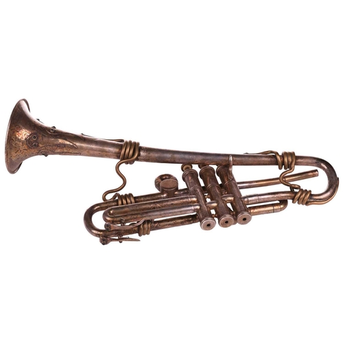 324 - A bespoke trumpet, modified for Vivian Stanshall, founding member of the Bonzo Dog Doo-Dah Band, wit... 