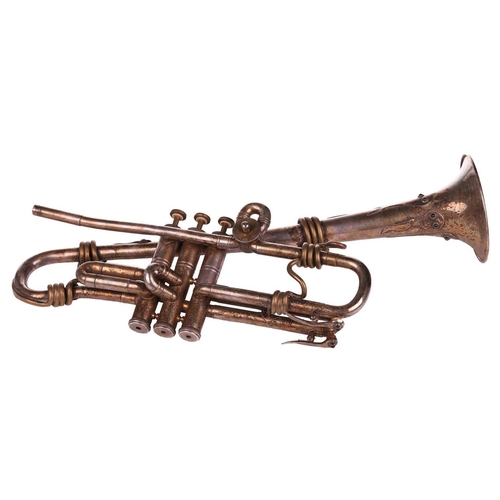 324 - A bespoke trumpet, modified for Vivian Stanshall, founding member of the Bonzo Dog Doo-Dah Band, wit... 