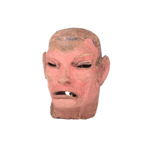 325 - An original over-sized papier mache mask/head, modelled as Frankenstein's monster, used as a stage p... 