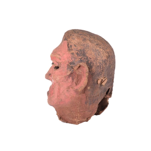 325 - An original over-sized papier mache mask/head, modelled as Frankenstein's monster, used as a stage p... 