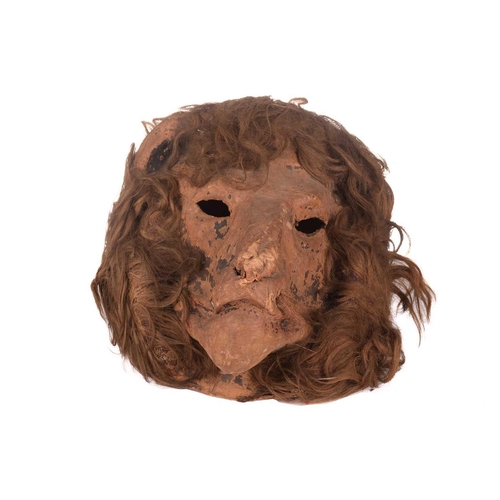 330 - An original papier mache lion mask, used as a stage prop and as seen 'One Man's Week' (1975), from t... 