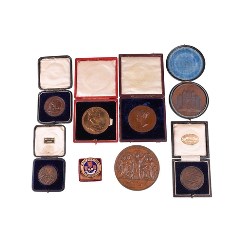 335 - A Victorian bronze medal for the 'Science and Art Department', in fitted case, the edge named to Dow... 