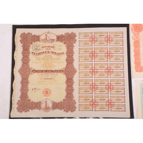 339 - Scripophily: a collection of bonds and share certificates, to include a 1907 Chinese Imperial Railwa... 