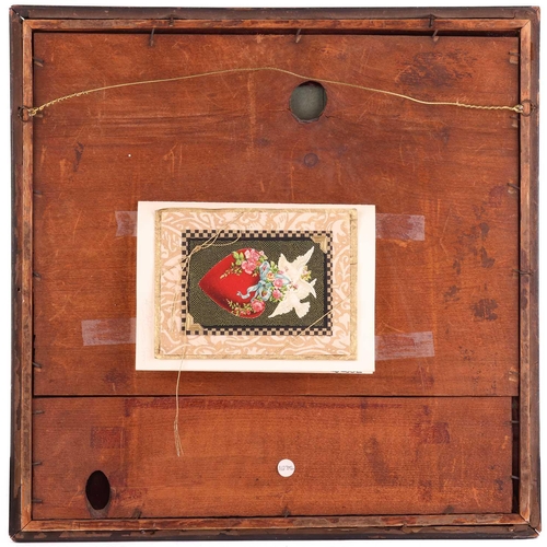 343 - Two late eighteenth-century framed Valentine's paper cuttings in the folk art tradition containing h... 