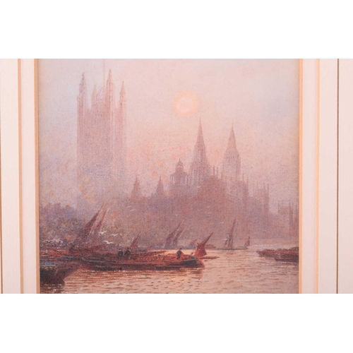 39 - Frederick E.J. Goff (1855 - 1931), Palace of Westminster, signed, watercolour, 15 x 11 cm, framed an... 