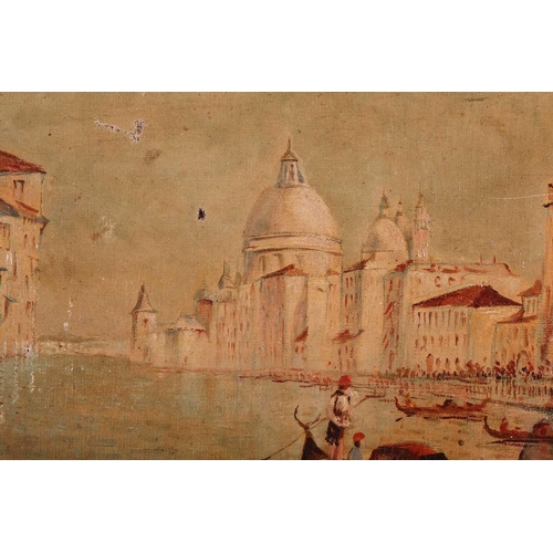 40 - 19th century Italian School, The Grand Canal, Venice, towards St. Salute, indistinctly signed, oil o... 