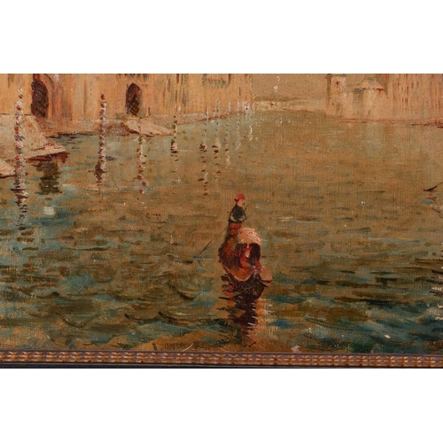 40 - 19th century Italian School, The Grand Canal, Venice, towards St. Salute, indistinctly signed, oil o... 