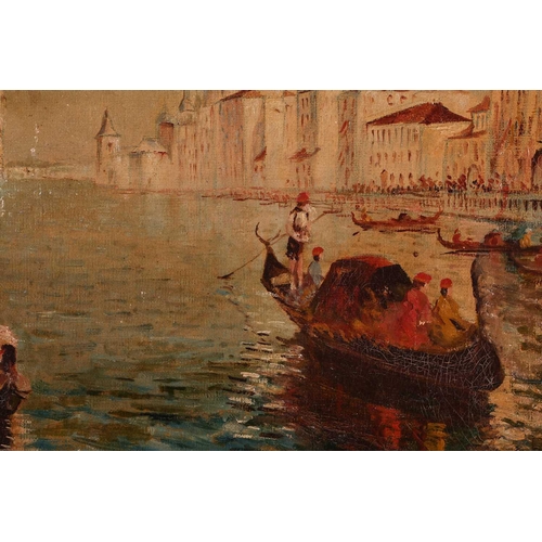 40 - 19th century Italian School, The Grand Canal, Venice, towards St. Salute, indistinctly signed, oil o... 