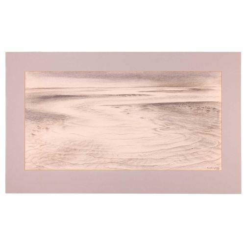 60 - Nan Youngman (1906-1995), Waves on the beach, signed and dated 1968, pencil on card, 38 x 75.5 cm, m... 